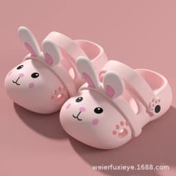 2026 Summer Cute Rabbit Children Slippers Cartoon Outdoor Clogs For Girls Toddler Waterproof Anti Slip EVA Kids Beach Shoes