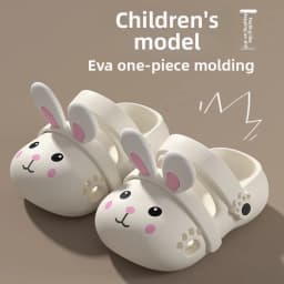 2026 Summer Cute Rabbit Children Slippers Cartoon Outdoor Clogs For Girls Toddler Waterproof Anti Slip EVA Kids Beach Shoes