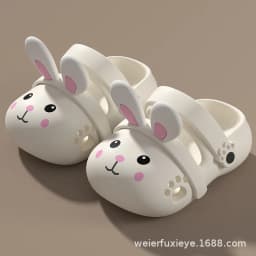 2026 Summer Cute Rabbit Children Slippers Cartoon Outdoor Clogs For Girls Toddler Waterproof Anti Slip EVA Kids Beach Shoes