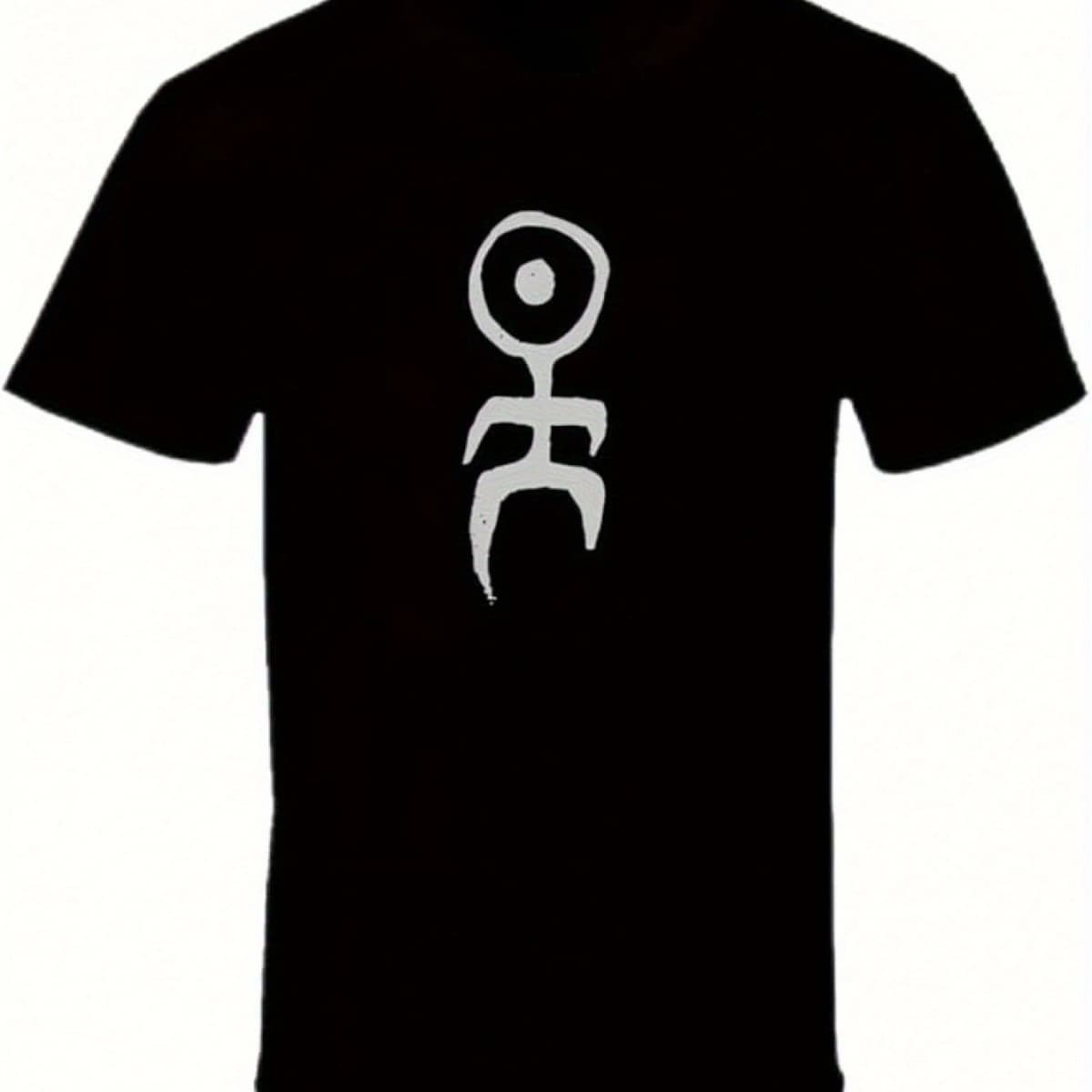 Einsturzende Neubauten Men's Casual T-Shirt- Classic Crew Neck Short Sleeve T-shirt with White Stripe Logo Graphic Print