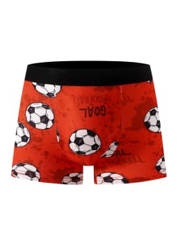 5-Piece Mixed Set of Boys' Underwear with Football Print, Soft and Comfortable, Suitable for Elementary School Students, Home Casual Wear, and Sports, for Children Aged 4-8