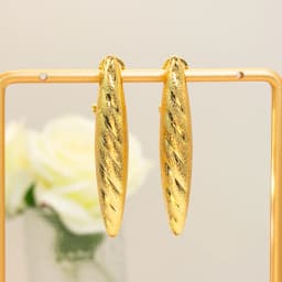 YTJX Metal Frosted Texture Piercing Earrings Hight Quality 18K Gold Color Long Drop Earring For Women Gothic Jewelry Accessories