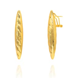 YTJX Metal Frosted Texture Piercing Earrings Hight Quality 18K Gold Color Long Drop Earring For Women Gothic Jewelry Accessories