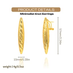 YTJX Metal Frosted Texture Piercing Earrings Hight Quality 18K Gold Color Long Drop Earring For Women Gothic Jewelry Accessories