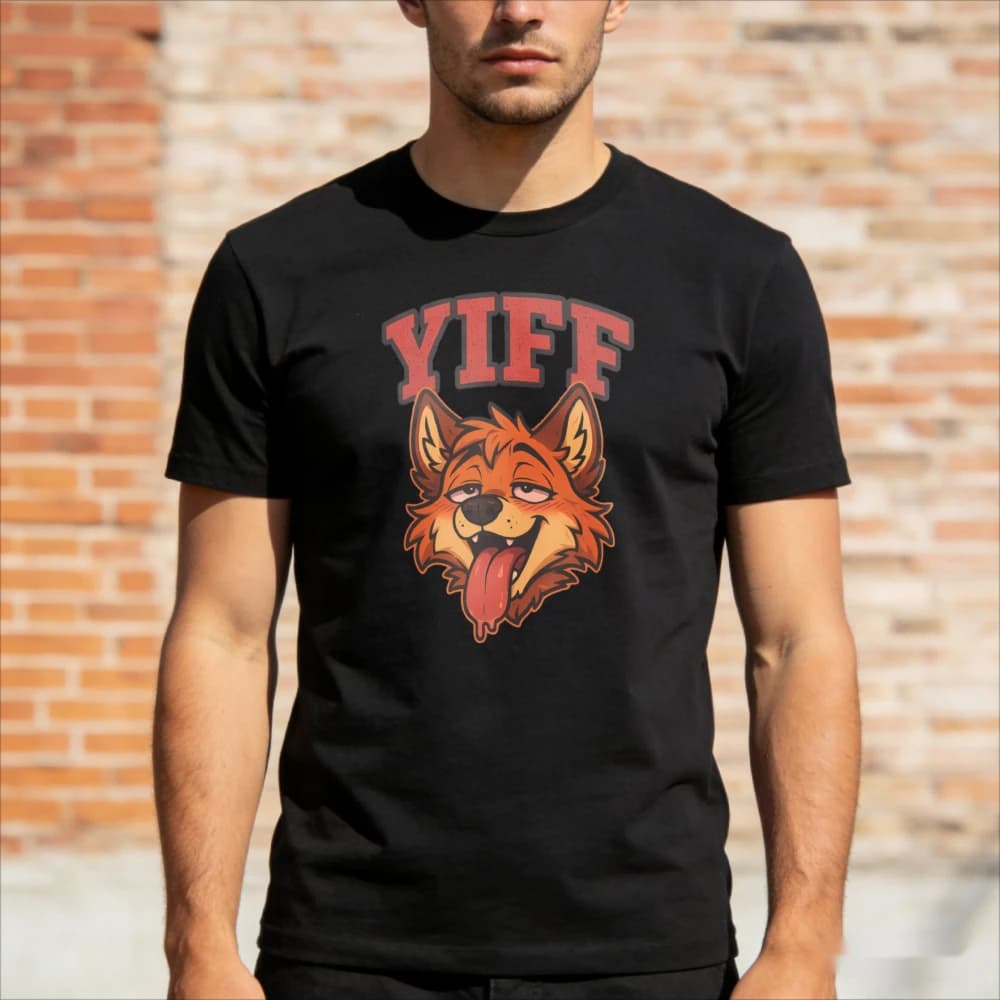 Furry Yiff Fox Shirt Fluffy Lover Merch Gift Fandom Clothing Cosplay Role Play Tops Hot Fox Graphic Tee Men Fashion Streetwear