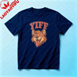 Furry Yiff Fox Shirt Fluffy Lover Merch Gift Fandom Clothing Cosplay Role Play Tops Hot Fox Graphic Tee Men Fashion Streetwear