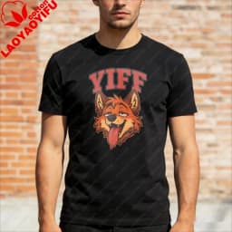 Furry Yiff Fox Shirt Fluffy Lover Merch Gift Fandom Clothing Cosplay Role Play Tops Hot Fox Graphic Tee Men Fashion Streetwear