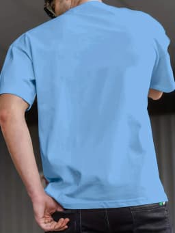 Men's Summer 100% Cotton Casual Loose Blue Phoenix Pattern Printed Comfortable Sports Round Neck Short Sleeve T-shirt Top