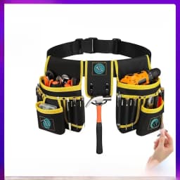 Adjustable Tool Belt Bag with Detachable Work Pouch Heavy Duty Waist Apron Versatile Utility Belt with Multi Pockets