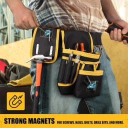 Adjustable Tool Belt Bag with Detachable Work Pouch Heavy Duty Waist Apron Versatile Utility Belt with Multi Pockets