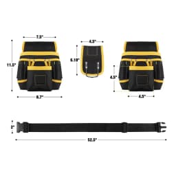 Adjustable Tool Belt Bag with Detachable Work Pouch Heavy Duty Waist Apron Versatile Utility Belt with Multi Pockets