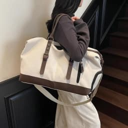 Canvas Travel Handbag Duffel Large Shoulder Bag Outing Travelling with Shoes Storage Bag Hand Bag Outdoor Luggage Carry on Pack