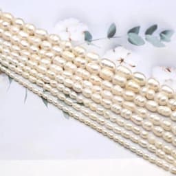 Natural Freshwater Pearl Beads Rice Isolation Loose Beaded for Jewelry Making DIY Personality Bracelet Necklace Accessories Gift