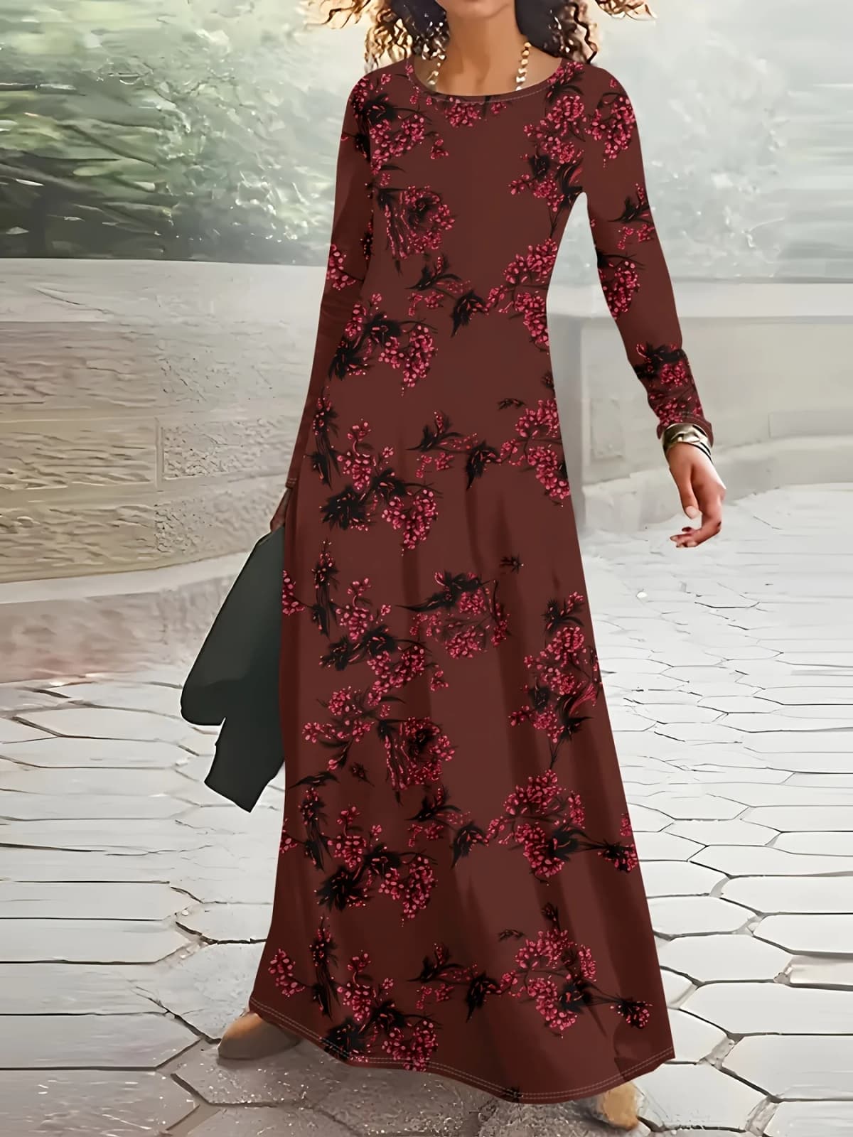 Printed Design Casual style floral print women's dress