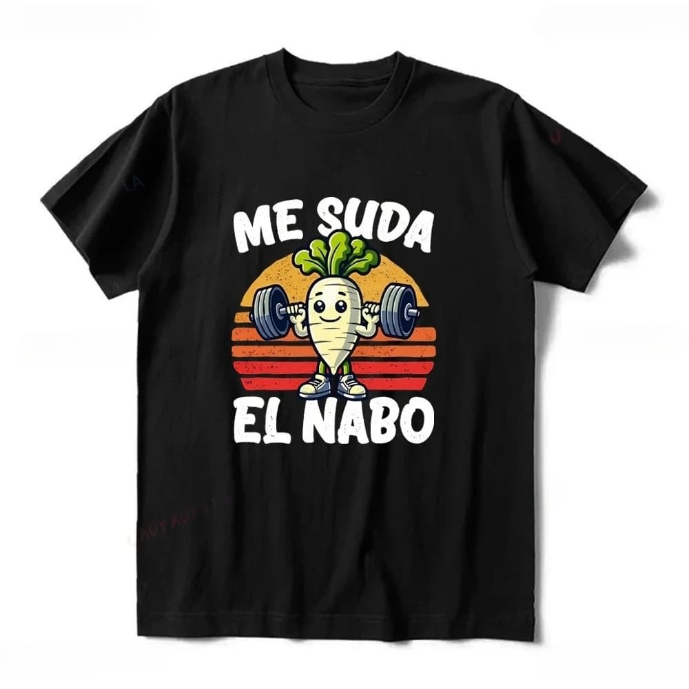 Me Suda El Nabo Women's Sleeve Printed T-shirt Funny Spanish Jokes Vintage Soft Casual Tops Women Clothing Graphic Tshirts