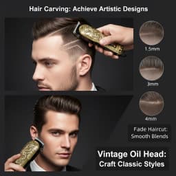 Cordless Hair Clipper for Men Rechargeable Professional T-Blade Trimmer Kit with Li-ion Battery Home Haircut & Beard Styling Set