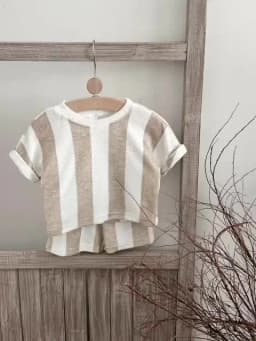 Kids Clothes Children's Striped Suit Short-sleeved+shorts 2-piece T-shirt Summer Baby Clothes Children Clothing Boys Girls