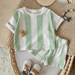 Kids Clothes Children's Striped Suit Short-sleeved+shorts 2-piece T-shirt Summer Baby Clothes Children Clothing Boys Girls