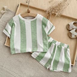 Kids Clothes Children's Striped Suit Short-sleeved+shorts 2-piece T-shirt Summer Baby Clothes Children Clothing Boys Girls