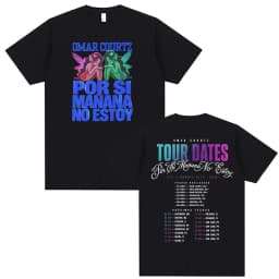 Omar Courtz Por Si Manana No Estoy 2026 Tour Cover T Shirt Unisex Harajuku Aesthetic Oversized T-shirts Men Summer Tops T Shirts