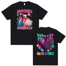 Omar Courtz Por Si Manana No Estoy 2026 Tour Cover T Shirt Unisex Harajuku Aesthetic Oversized T-shirts Men Summer Tops T Shirts