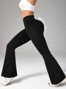 Women's spring and summer high waisted tight fitting flared pants, slim leg long black pants, thin wide leg pants for slim women