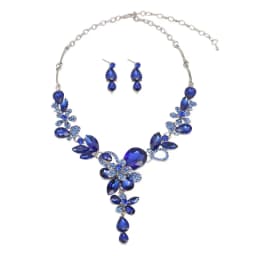 Crystal petal style necklace and earrings set. High-quality waterproof jewelry. Gift for your wife.
