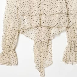 TFAFXY 2026 Spring Polka Dot Printed Women Translucent Blouse Long Sleeve Scarf Collar Loose Shirt Female Casual Top