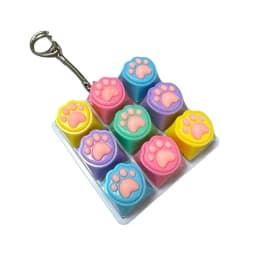 Cute Cat Claw Keychain 9 Keys Keyboard Decompression Keyring Clicker Button Stress Relief for Adult Office Anxiety Finger Keycap