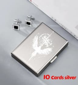 Minimalist Letter Print Credit Card Case Wallet Men Women Business Slim Wallet Stainless Steel Card Holder 10 Card Slot Gift