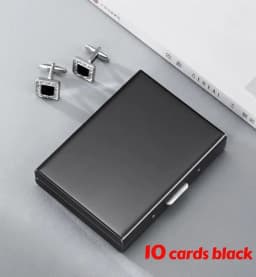 Minimalist Letter Print Credit Card Case Wallet Men Women Business Slim Wallet Stainless Steel Card Holder 10 Card Slot Gift
