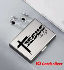 Minimalist Letter Print Credit Card Case Wallet Men Women Business Slim Wallet Stainless Steel Card Holder 10 Card Slot Gift