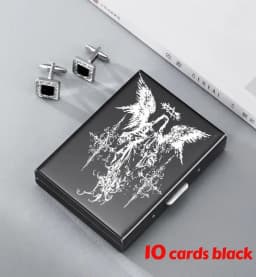 Minimalist Letter Print Credit Card Case Wallet Men Women Business Slim Wallet Stainless Steel Card Holder 10 Card Slot Gift