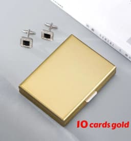 Minimalist Letter Print Credit Card Case Wallet Men Women Business Slim Wallet Stainless Steel Card Holder 10 Card Slot Gift
