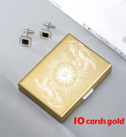 Minimalist Letter Print Credit Card Case Wallet Men Women Business Slim Wallet Stainless Steel Card Holder 10 Card Slot Gift