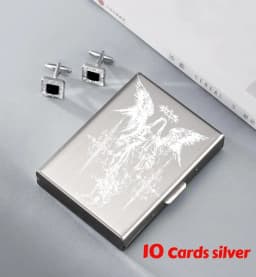 Minimalist Letter Print Credit Card Case Wallet Men Women Business Slim Wallet Stainless Steel Card Holder 10 Card Slot Gift