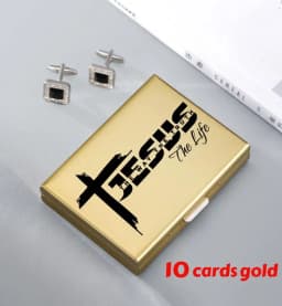Minimalist Letter Print Credit Card Case Wallet Men Women Business Slim Wallet Stainless Steel Card Holder 10 Card Slot Gift
