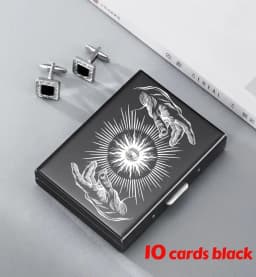 Minimalist Letter Print Credit Card Case Wallet Men Women Business Slim Wallet Stainless Steel Card Holder 10 Card Slot Gift