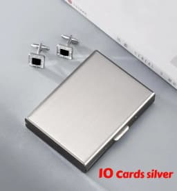 Minimalist Letter Print Credit Card Case Wallet Men Women Business Slim Wallet Stainless Steel Card Holder 10 Card Slot Gift