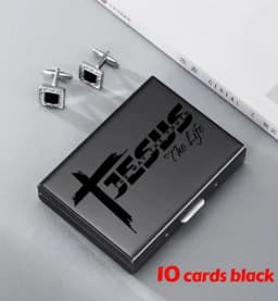 Minimalist Letter Print Credit Card Case Wallet Men Women Business Slim Wallet Stainless Steel Card Holder 10 Card Slot Gift