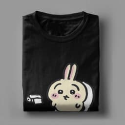 Men Usagi on the Toilet Potty Chiikawas Hachiware Poop Meme T Shirt 100% Cotton Clothes Round Neck Tee Shirt Gift Idea T-Shirts