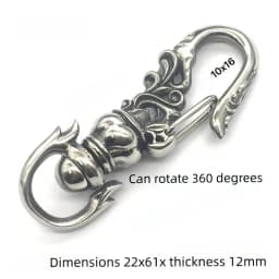 1PCS Key Hook 316Stainless Steel Punk Carabiner Keychain Mens DIY Lobster Clasp Making Clips Spring Buckle