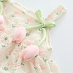 2026 Baby Girl Summer Princess Strap Bodysuit 0-2Y 3D Flower Thin Breathable Lace Tutu Infant Romper Newborn 100 Days Outfit