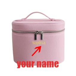 Personalized Makeup Bag, Custom Cosmetic Bag, Bridesmaid Makeup Bag, Leather Cosmetic Case, Women Toiletry Bag, Bridesmaid Gift