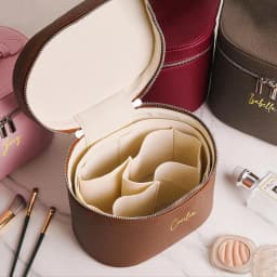 Personalized Makeup Bag, Custom Cosmetic Bag, Bridesmaid Makeup Bag, Leather Cosmetic Case, Women Toiletry Bag, Bridesmaid Gift