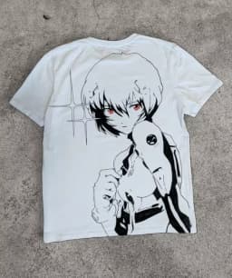 2026 New Neon Genesis Evangelion Rei Ayanami Printed Short Sleeve T-shirt Men's and Women's T-shirt Men's Top Sports T-shirt Tee