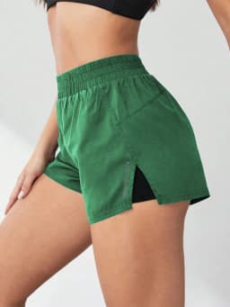 2026 New Style Faux Two-Piece Anti-Exposure Yoga Shorts Sports Shorts Running Fitness Tennis Casual Basic Sports Pants Women's
