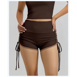 New Drawstring Sports Shorts Women High Waisted Contrasting Colors Shorts Workout Run Yoga Fitness Shorts Quick Drying Shorts