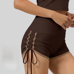 New Drawstring Sports Shorts Women High Waisted Contrasting Colors Shorts Workout Run Yoga Fitness Shorts Quick Drying Shorts
