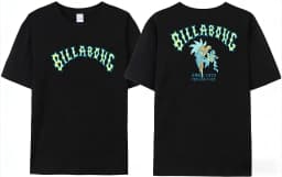 Summer men's Billa-bong English printed T-shirt, 100_ cotton double-sided high-quality casual T-shirt clothing graphic t shirts